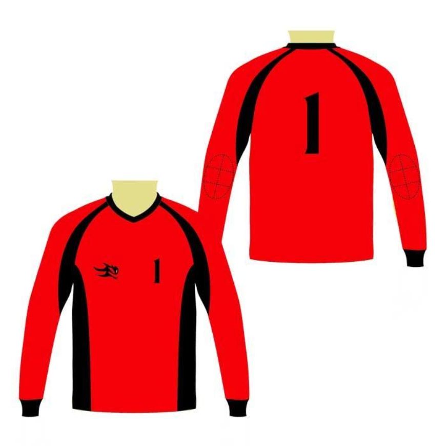 Picture of Goalie Jersey with Padded Elbows, Lightweight Fabric, US Standard Size & Full Sleeves Unisex Soccer Shirt
