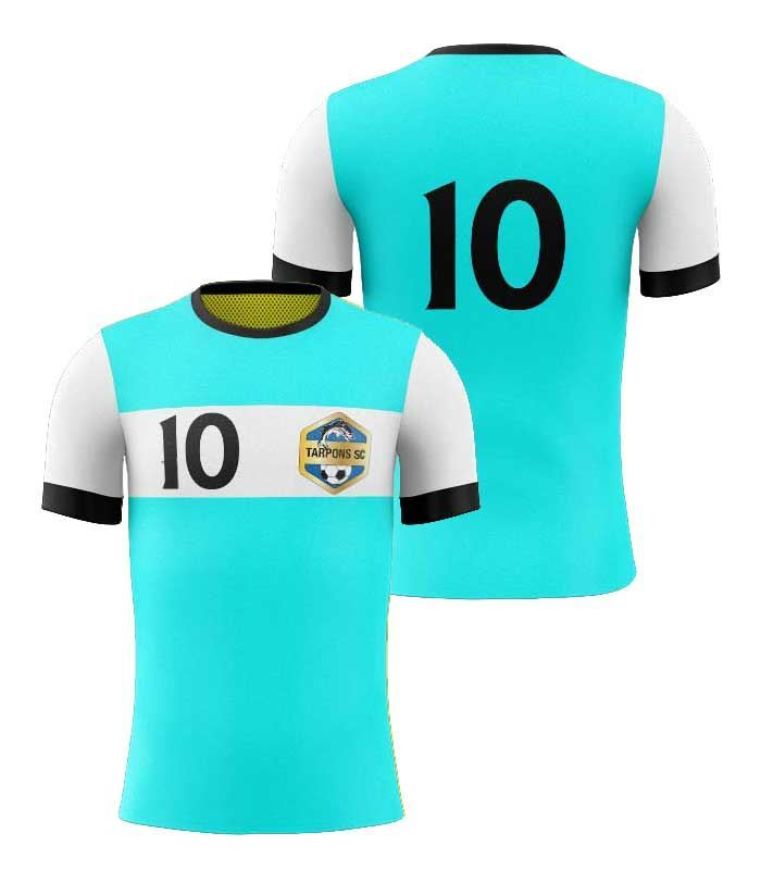 Picture of Custom Made Soccer Game Uniform Jersey with Team Logo and Player Numbers. Style N109J.