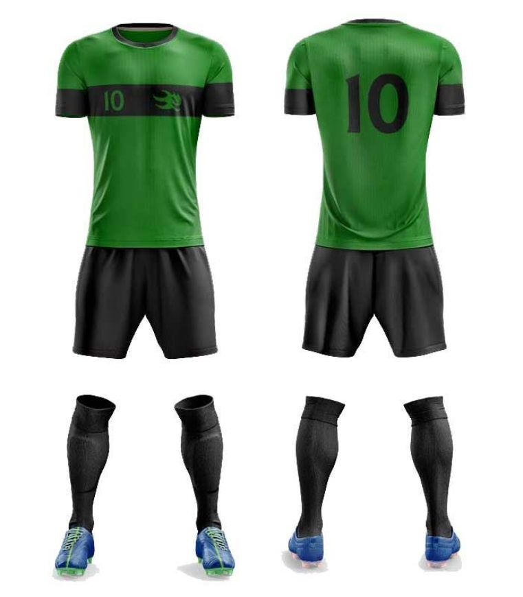 Picture of Custom Made Soccer Game Uniform Kits with Team Logo and Player Numbers. Style N109C.