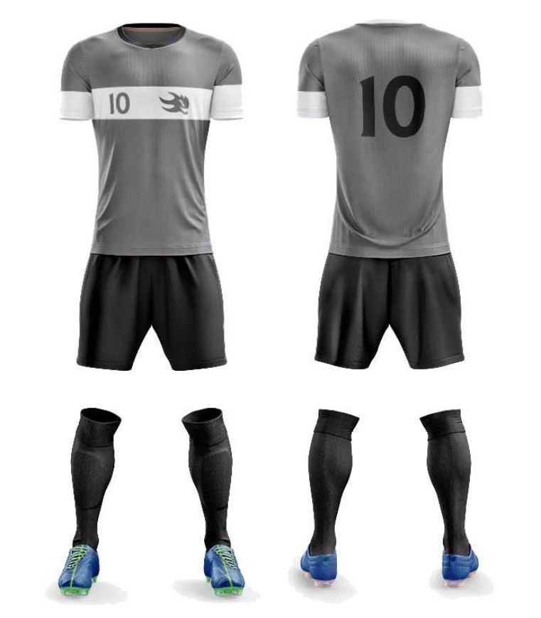 Picture of Custom Made Soccer Game Uniform Kits with Team Logo and Player Numbers. Style N109C.