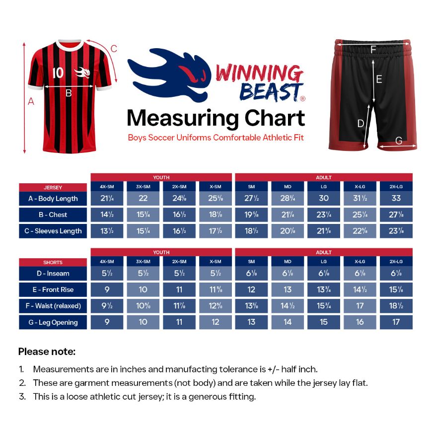 Picture of Custom Made Soccer Game Uniform Kits with Team Logo and Player Numbers. Style N109C.
