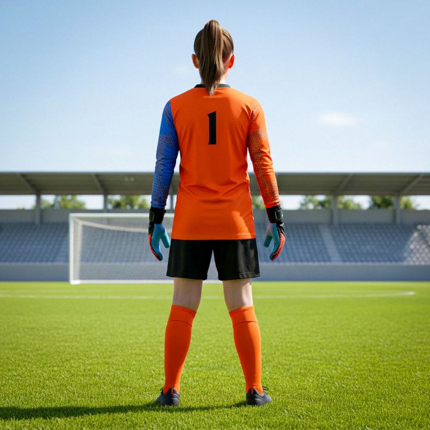 Picture of Goal Keeper Jersey with Padded Elbows, Lightweight Fabric, Sublimated Design and Full Sleeves. Unisex Soccer Shirt.
