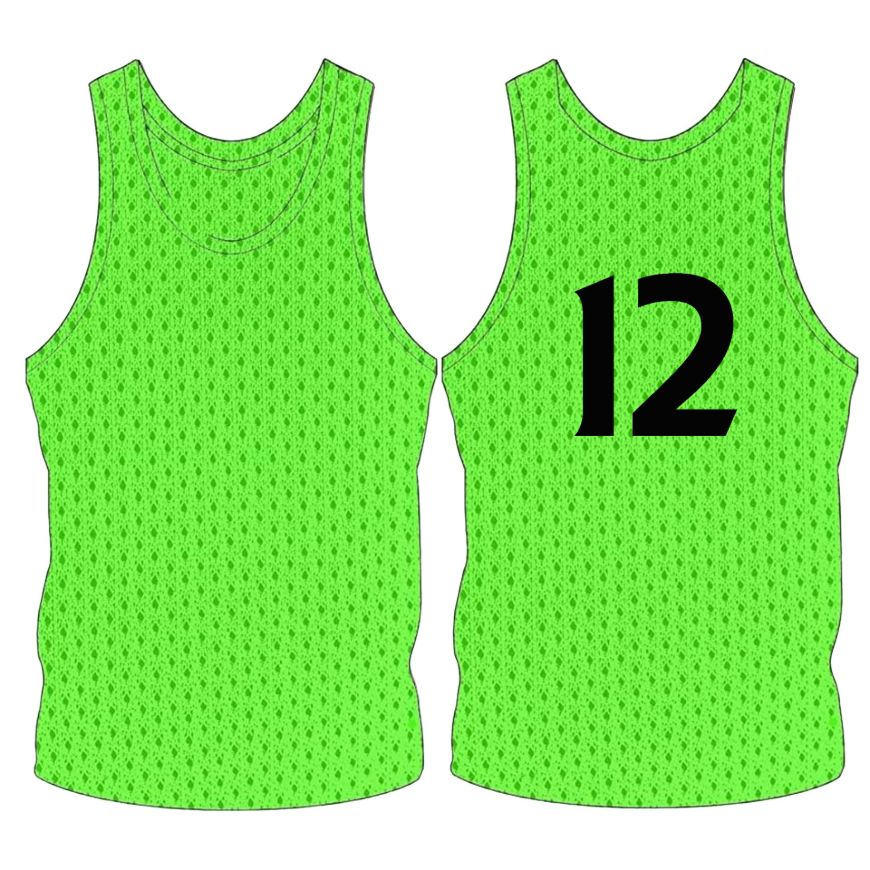 Picture of Sleeveless Training Vest (Pennies) with Player Number at Center Back. Style N905-03. Custom Made.