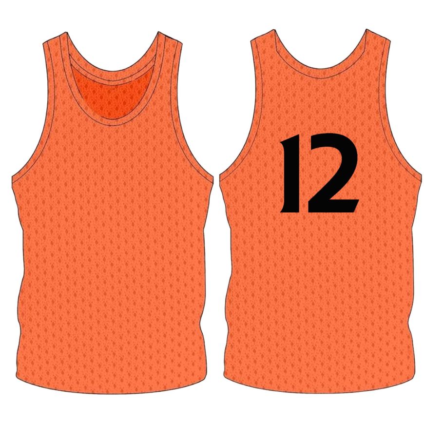 Picture of Sleeveless Training Vest (Pennies) with Player Number at Center Back. Style N905-03. Custom Made.