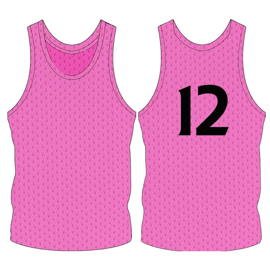 Picture of Sleeveless Training Vest (Pennies) with Player Number at Center Back. Style N905-03. Custom Made.