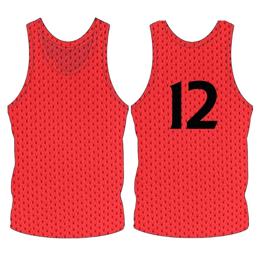 Picture of Sleeveless Training Vest (Pennies) with Player Number at Center Back. Style N905-03. Custom Made.