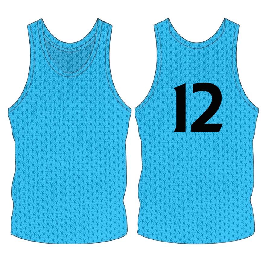 Picture of Sleeveless Training Vest (Pennies) with Player Number at Center Back. Style N905-03. Custom Made.