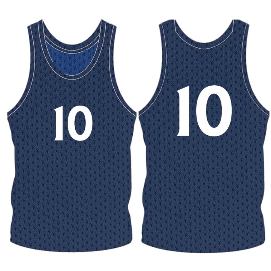 Picture of Sleeveless Training Vest (Pennies) with Player Number at Center Chest and Center Back. Style N905-04. Custom Made.